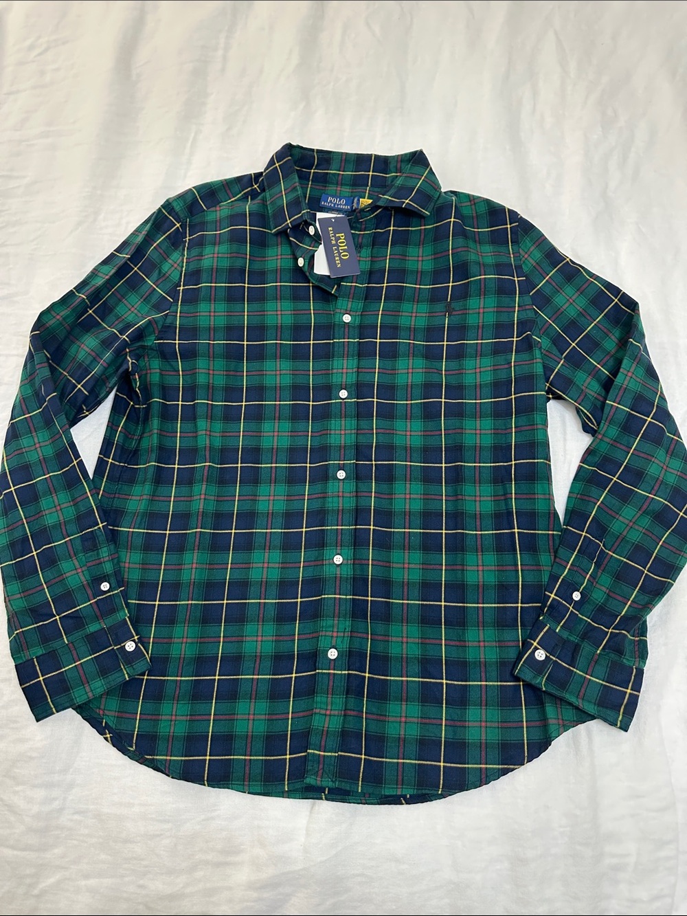 Polo by Ralph Lauren Green Navy Plaid Button-Down Shirt